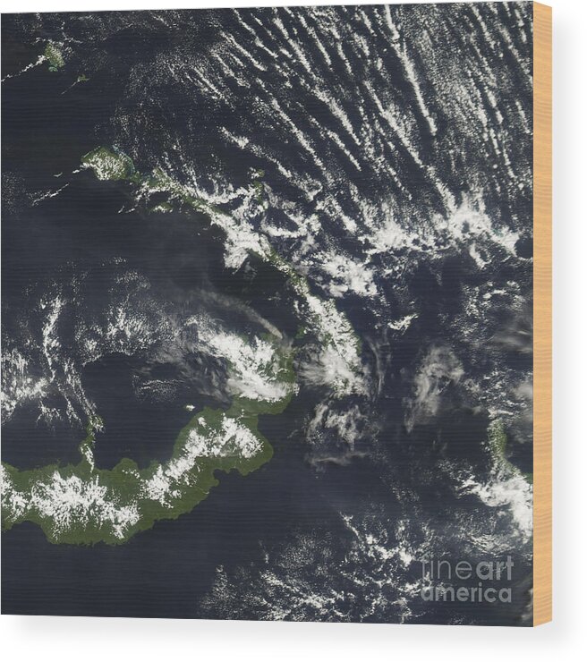 Eruption Wood Print featuring the photograph Rabaul Volcano On The Island Of Papua by Stocktrek Images