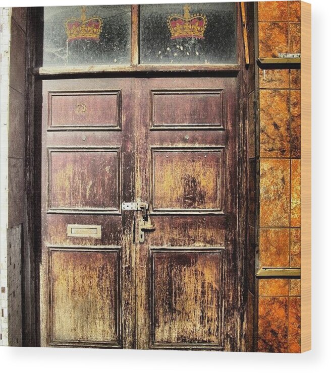 Old Wood Print featuring the photograph Random Door In Liverpool Streets by Abdelrahman Alawwad