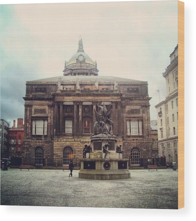 Building Wood Print featuring the photograph #random #photo In #liverpool , Dont by Abdelrahman Alawwad