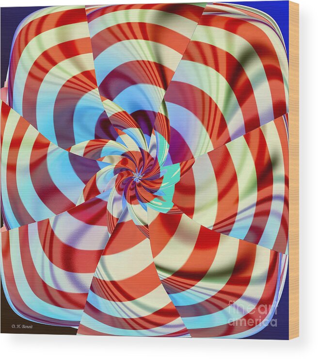 Digital Wood Print featuring the digital art Red White and Blue by Deborah Benoit