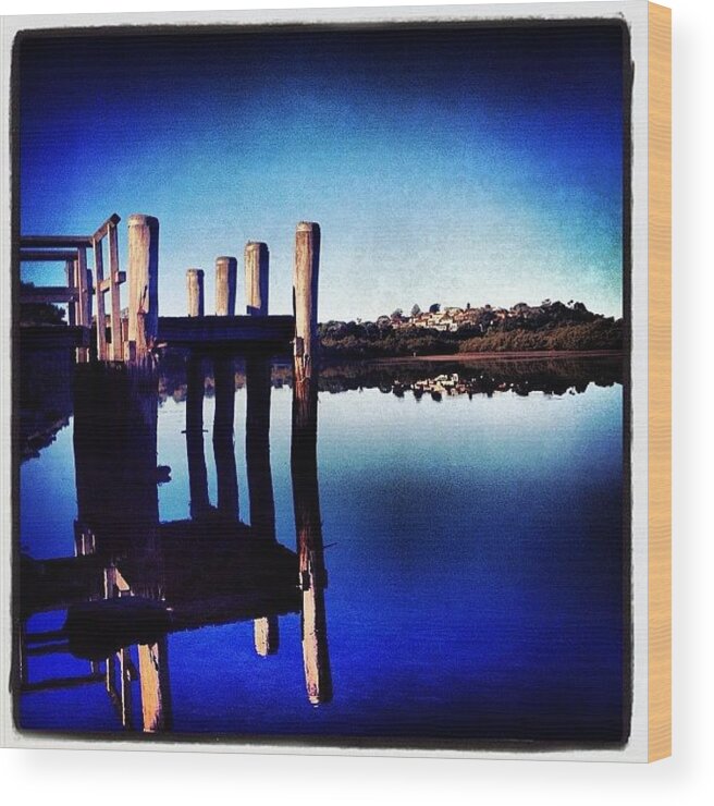 Wharf Wood Print featuring the photograph Repost #minnamurra #river #reflections by Shayle Graham
