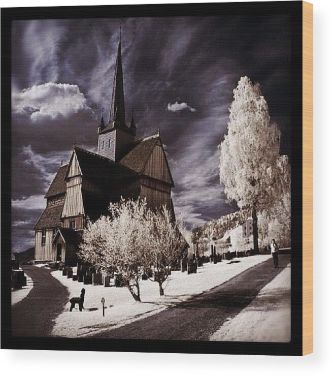 Mountains Wood Print featuring the photograph Ringebu, Norway. Stave Church. Taken by Magda Nowacka