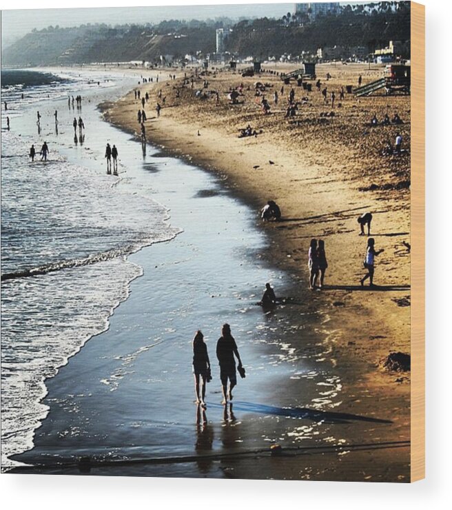 Beach Wood Print featuring the photograph Santa Monica by Luisa Azzolini