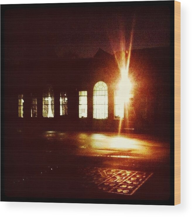 Iphoneonly Wood Print featuring the photograph #school By #night #stickygrams #street by Just Berns