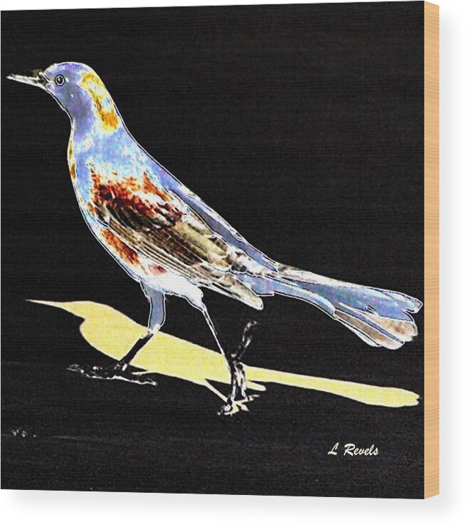 Bird Wood Print featuring the photograph Shadow Bird by Leslie Revels