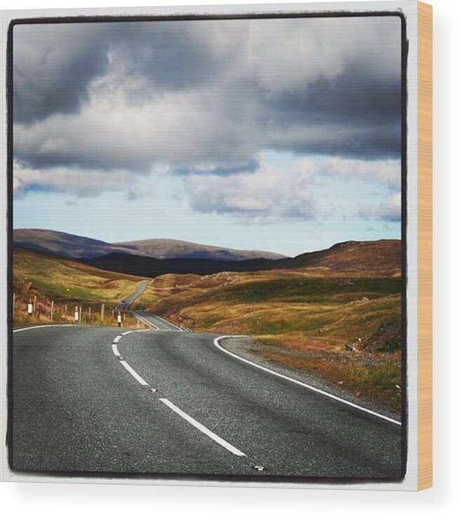 Scotland Wood Print featuring the photograph Shetland's Road by Luisa Azzolini