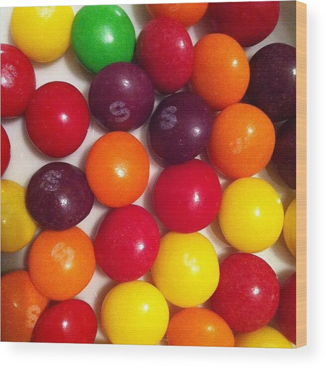 Instagram Wood Print featuring the photograph #skittles by Jimmy Lindsay