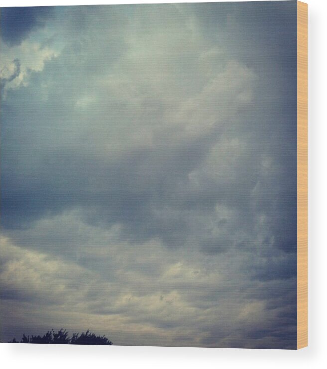 Andrography Wood Print featuring the photograph #sky #clouds #nature #andrography by Kel Hill