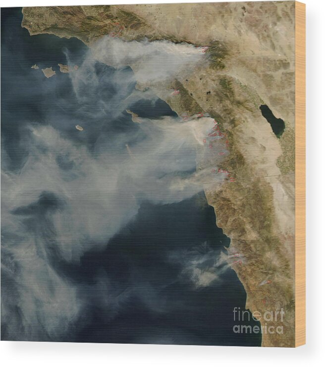 Southern California Wood Print featuring the photograph Southern California Wildfires by Nasa