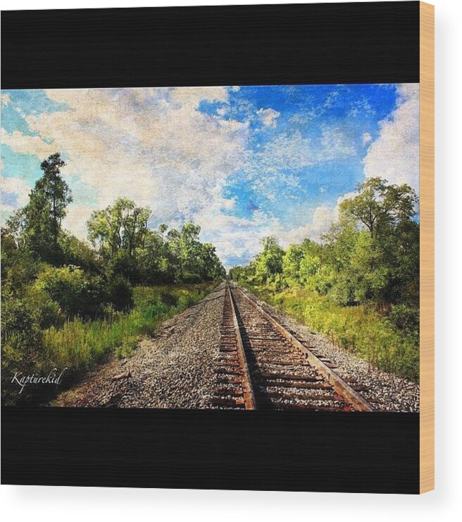 Beautiful Wood Print featuring the photograph 🚅souvenirs Lointains🚉 #train by Anthony Bates