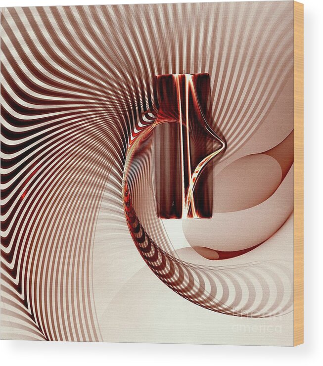 Spiral Wood Print featuring the digital art Spiral-2 by Klara Acel
