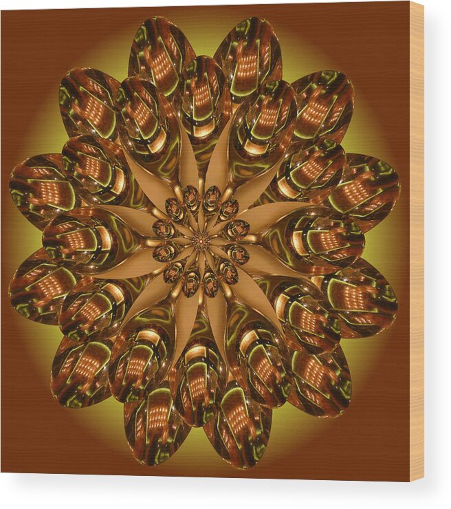 Pinwheel Wood Print featuring the digital art Spoons by Linda Pope