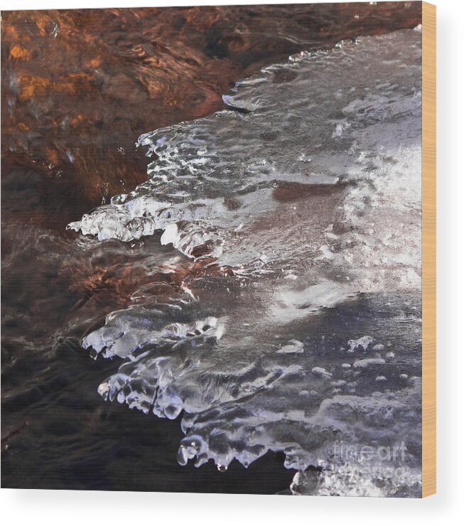 Ice Wood Print featuring the photograph Stream Edge Ice by L J Oakes