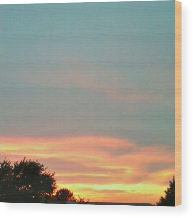 Andrography Wood Print featuring the photograph #sunset Redux #instadroid #andrography by Kel Hill