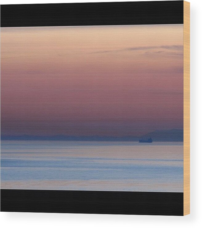 Pink Wood Print featuring the photograph Sunset #sea #landscape #sky #sunset by Anita Callister Jones