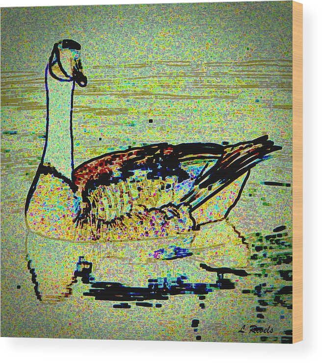 Goose Wood Print featuring the photograph Take A Gander by Leslie Revels
