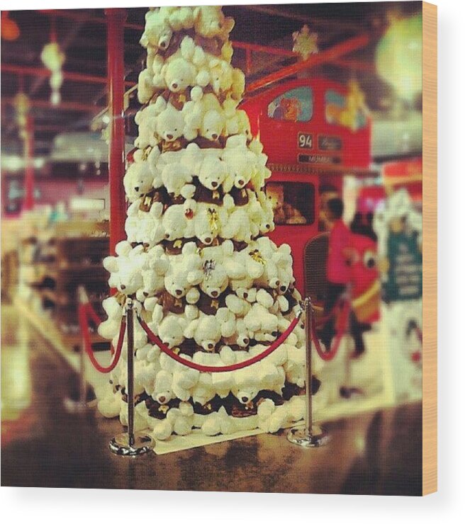 Somethingdiffrent Wood Print featuring the photograph Teddy Bear Christmas Tree At Hamleys by Prerna Obhan