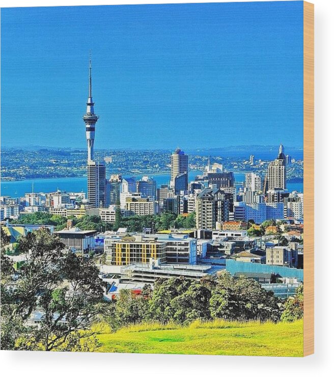 Igworldclub Wood Print featuring the photograph The Auckland Metropolitan Area ( by Tommy Tjahjono