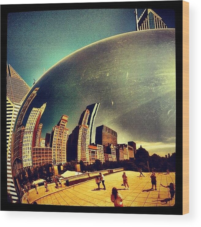 Teamfollowback Wood Print featuring the photograph The Bean. Chicago by Jonathan Herrera