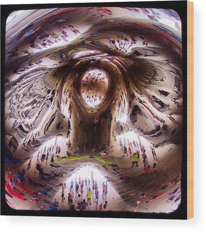 Publicart Wood Print featuring the photograph the Bean. Cloud Gate At Millennium by Christopher Hughes
