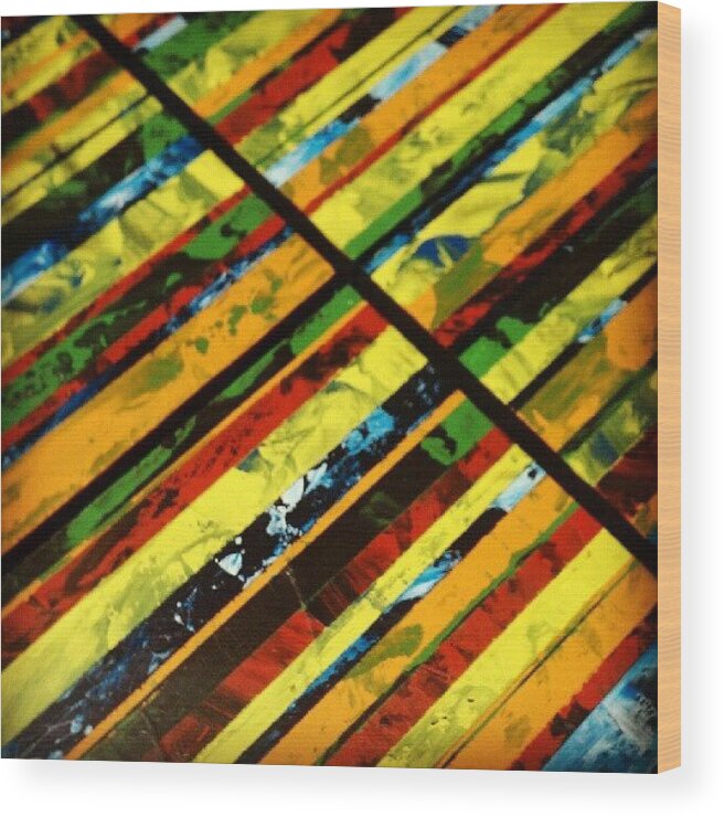 Strips Wood Print featuring the photograph The Corners Of 4 Different Art Pieces by Troy Thomas