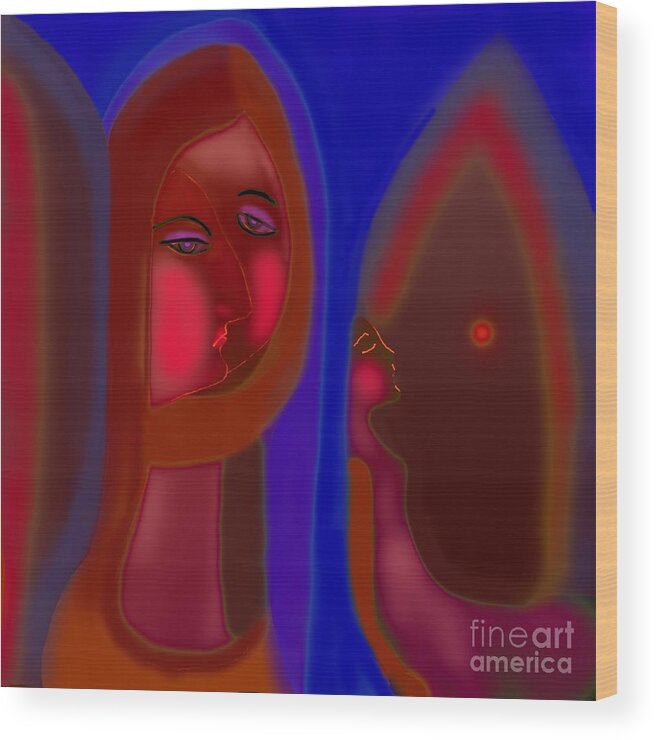 The Home Without Dad Wood Print featuring the digital art The Home Without Dad by Latha Gokuldas Panicker