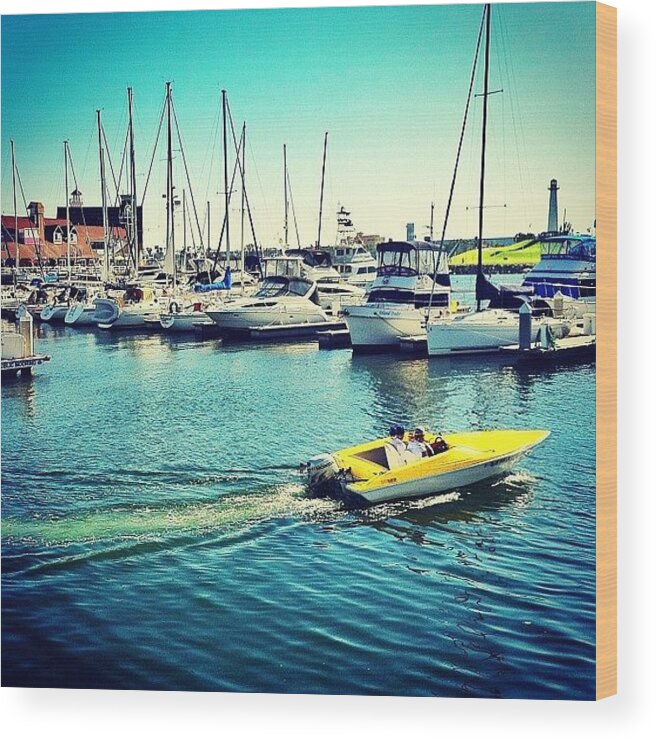  Wood Print featuring the photograph The Yellow Speedboat by Hai Hype
