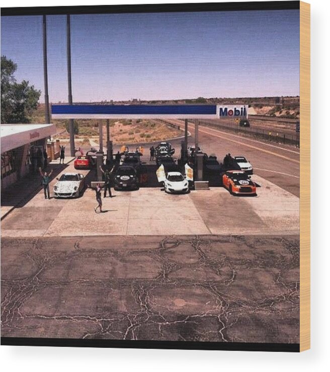 Gumball3000 Wood Print featuring the photograph This Is How We Refuel! 14 Strong! by Jerome De S