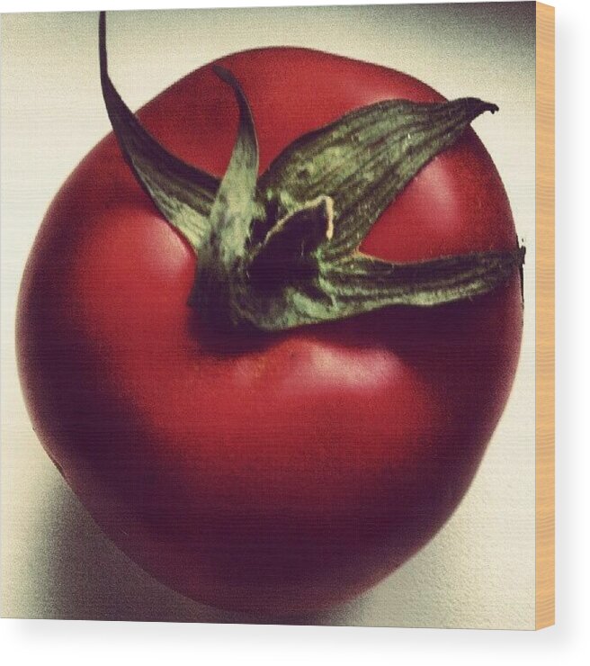 Beautiful Wood Print featuring the photograph #tomato #red #minimalism by Taras Paholiuk
