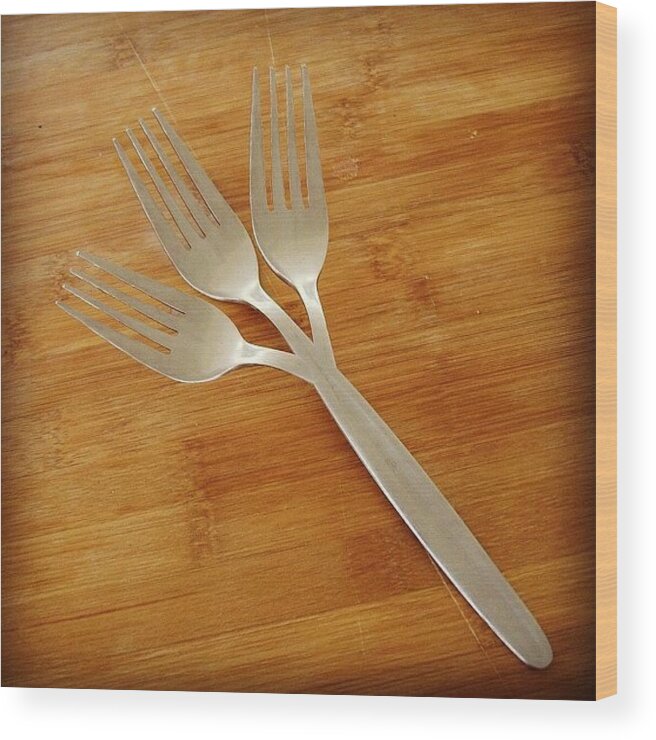 Fork Wood Print featuring the photograph Triplefork by Cameron Bentley