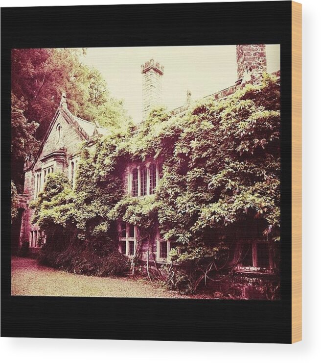 Building Wood Print featuring the photograph #vintage #sepia #castle #old #building by Emma Maudsley