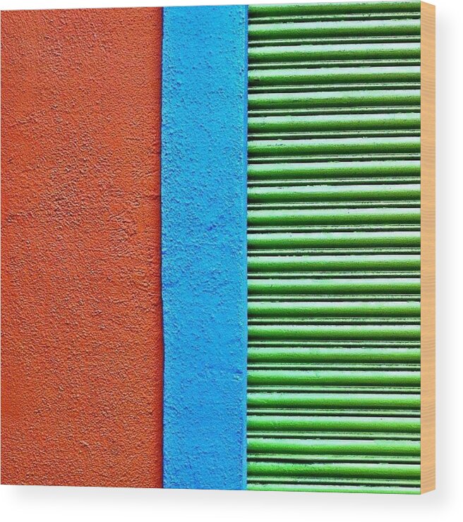 Color Block Wood Print featuring the photograph Wall Stripes by Julie Gebhardt