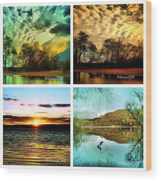 Outdoor Wood Print featuring the photograph Water And Clouds by Luisa Azzolini