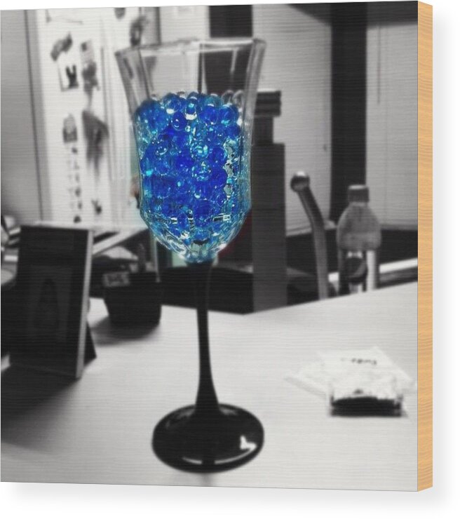  Wood Print featuring the photograph Water Beads In A Wine Glass :) by Zoe Sutter