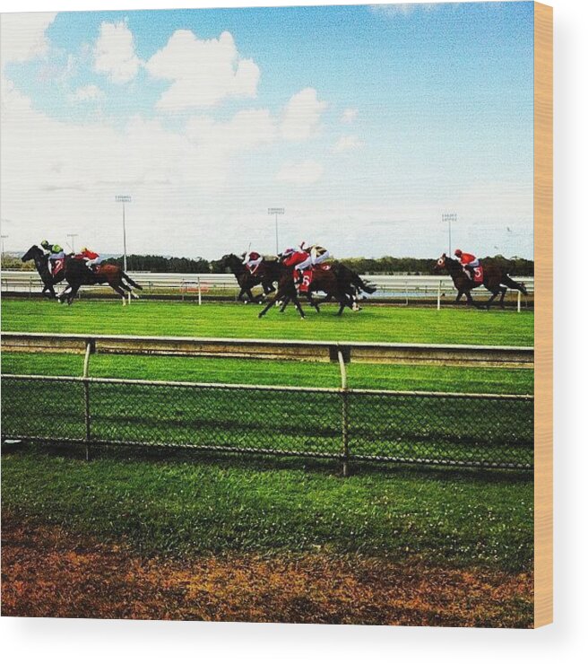 Horses Wood Print featuring the photograph Winning! #horses #races #horserace by Lana Houlihan