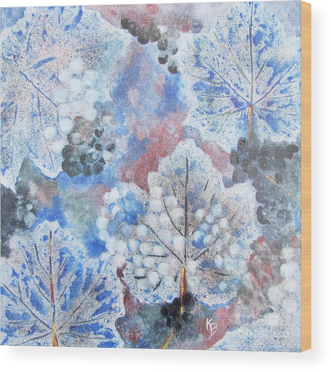 Winter Wood Print featuring the painting Winter Grapes I by Karen Fleschler