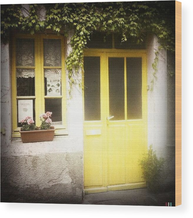 Door Wood Print featuring the photograph Yellow Door #yellow #door #colour by Luke Cameron