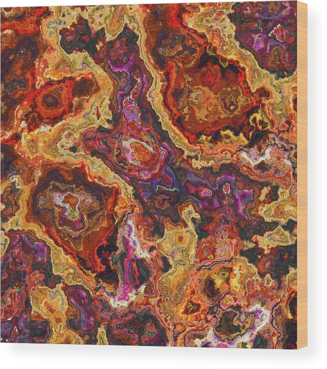 Stone Wood Print featuring the digital art 010118 Abstract by Matthew Lindley