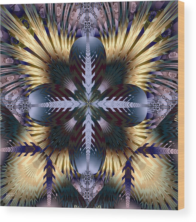 Abstract Wood Print featuring the digital art Banshee #1 by Jim Pavelle