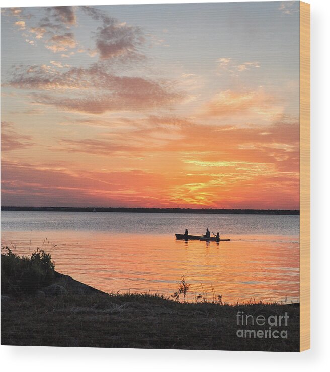 Boating Wood Print featuring the photograph Boating Sunset #1 by Cheryl McClure