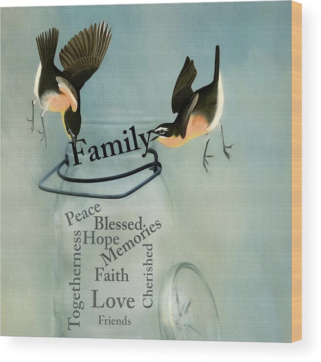 Birds Wood Print featuring the photograph Family #1 by Robin-Lee Vieira