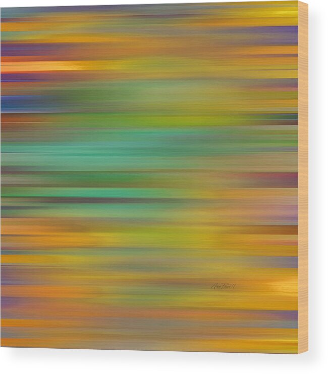 Abstract Wood Print featuring the digital art Fiesta - abstract art #2 by Ann Powell