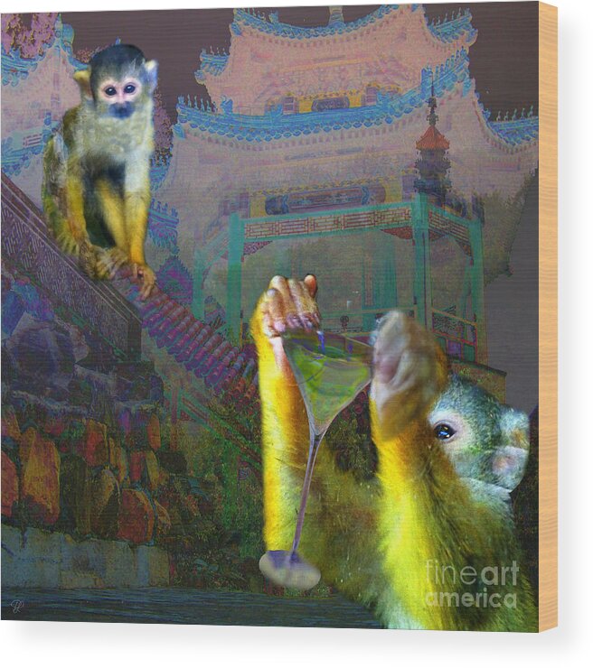 Monkey Wood Print featuring the photograph Happy Chinese New Year #1 by LemonArt Photography
