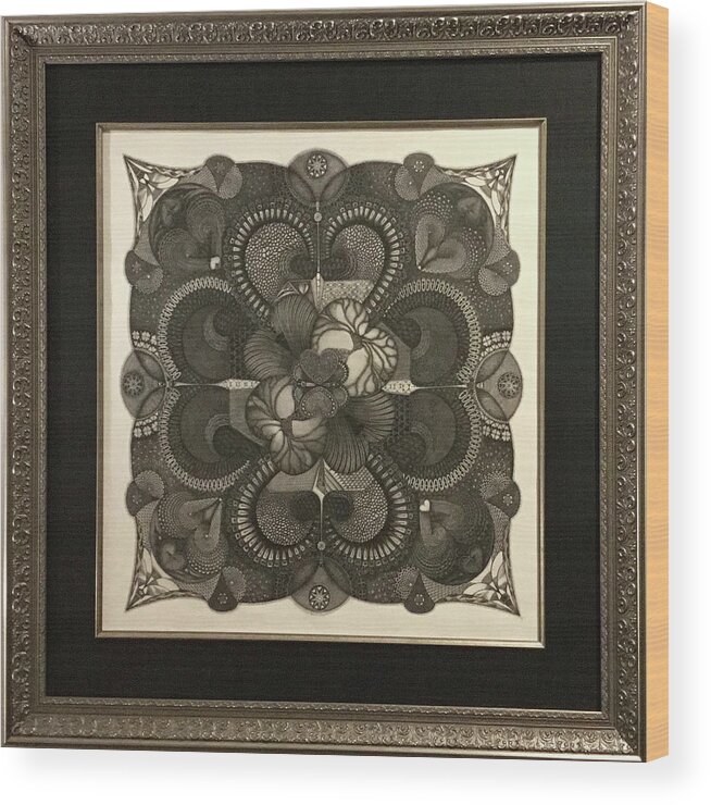  Wood Print featuring the drawing Heart To Heart #1 by James Lanigan Thompson MFA