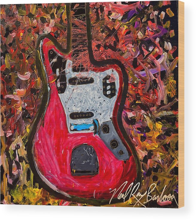 Jazz Master Guitar Wood Print featuring the painting Jazz master 5 by Neal Barbosa