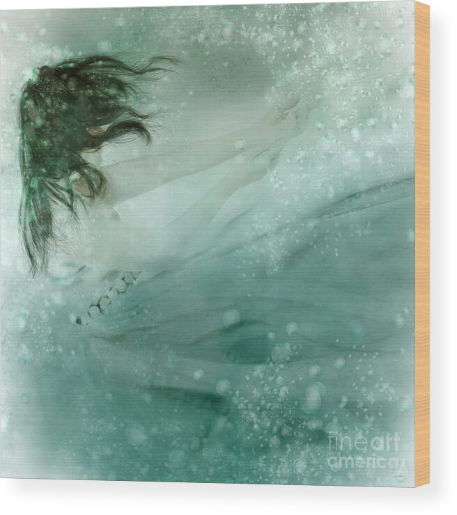 Water Wood Print featuring the digital art Lady of the Lake #1 by Laurie Hasan