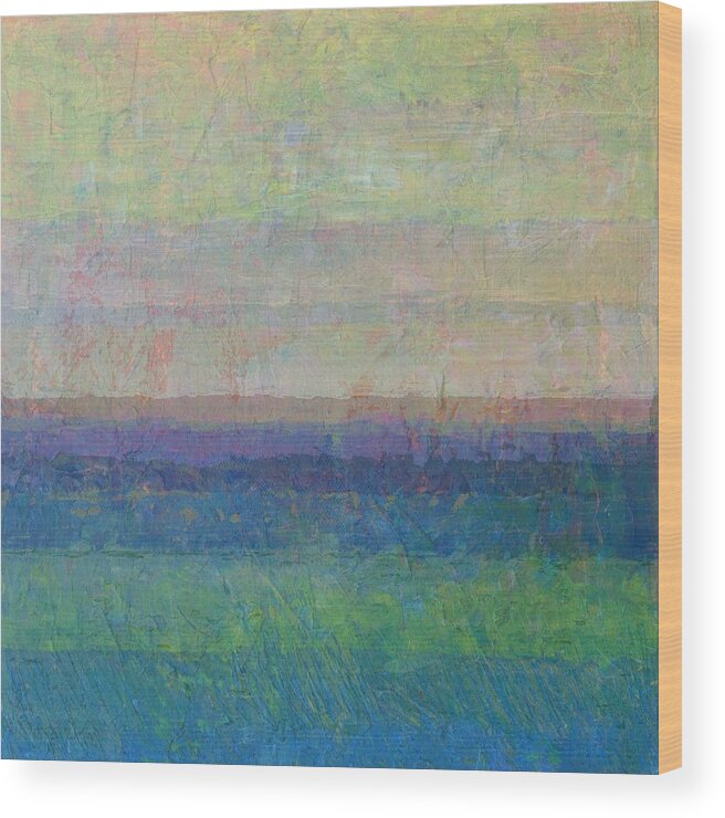 Lake Michigan Wood Print featuring the painting Lake and Sky #1 by Michelle Calkins