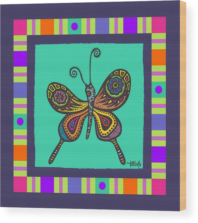Butterfly Wood Print featuring the digital art Learning to Fly by Tanielle Childers