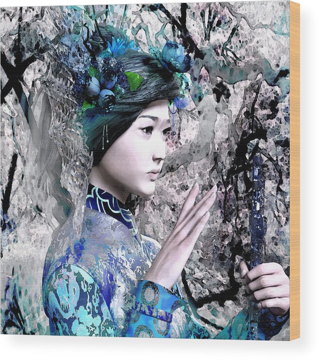 Our Lady Of China Wood Print featuring the digital art Our Lady of China 7 #1 by Suzanne Silvir