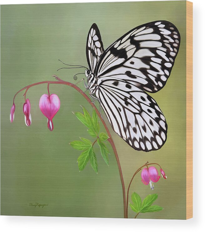 Butterfly Wood Print featuring the digital art Paper Kite Butterfly #1 by Thanh Thuy Nguyen